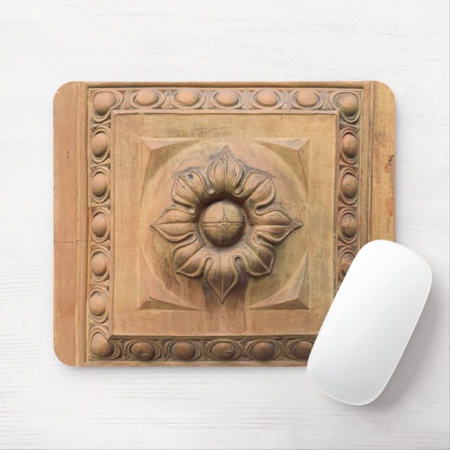 Mousepad Antiga placa floral italiana de terracotta, azulej (Com mouse)