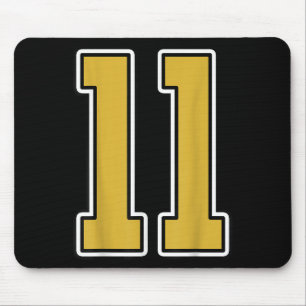 Mousepad Antigo Dourado Black White Srts Número 11 Jersey U