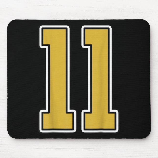 Mousepad Antigo Dourado Black White Srts Número 11 Jersey U (Frente)