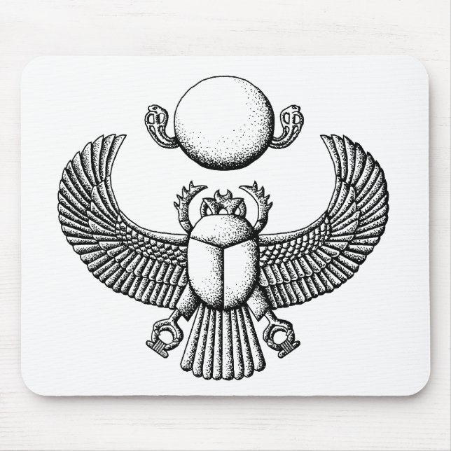 Mousepad Antigo Egípcio Scarab Negro e Branco (Frente)