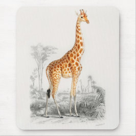 Mousepad Antiguamente Girafa História Natural Impressão Orb
