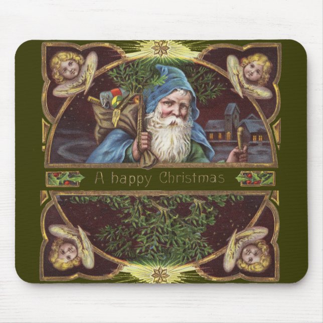 Mousepad Antiguidade de Natal dos Papais noeis Vitorianos A (Frente)