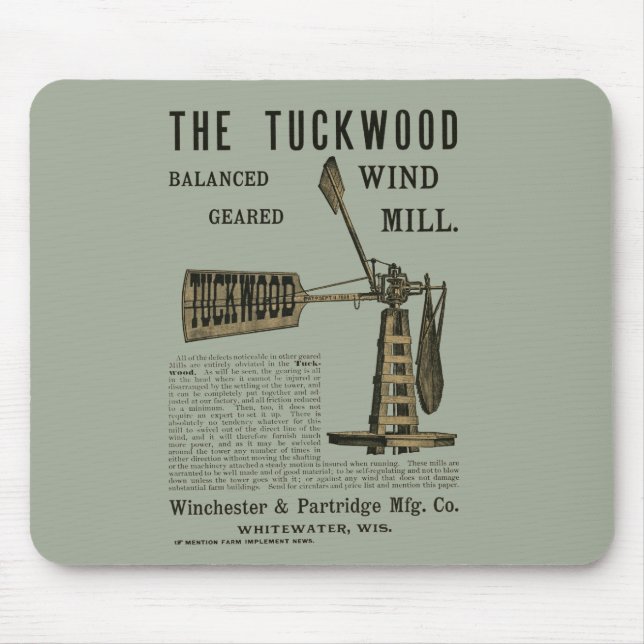 Mousepad Antiguidade Do Vento Do Tuckwood Whitewater Wis 18 (Frente)