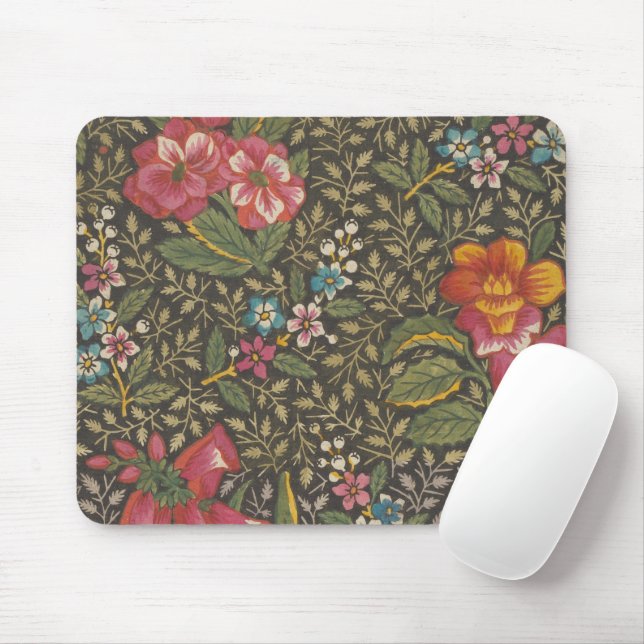 Mousepad Antiquado Toile de Jouy 1800s Floral Branches (Com mouse)