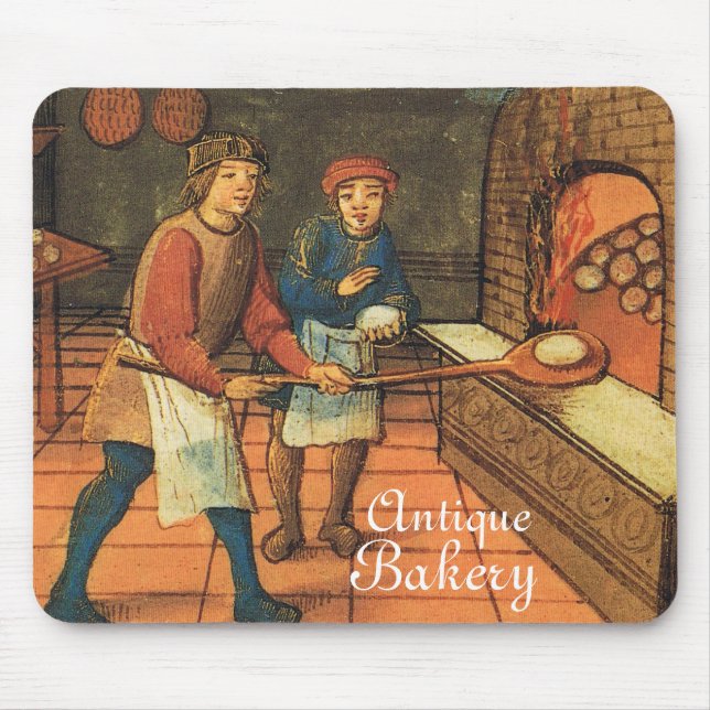 MOUSEPAD ANTIQUE OVEN BAKER, COMPRO DE PÃO DE BAKERY (Frente)