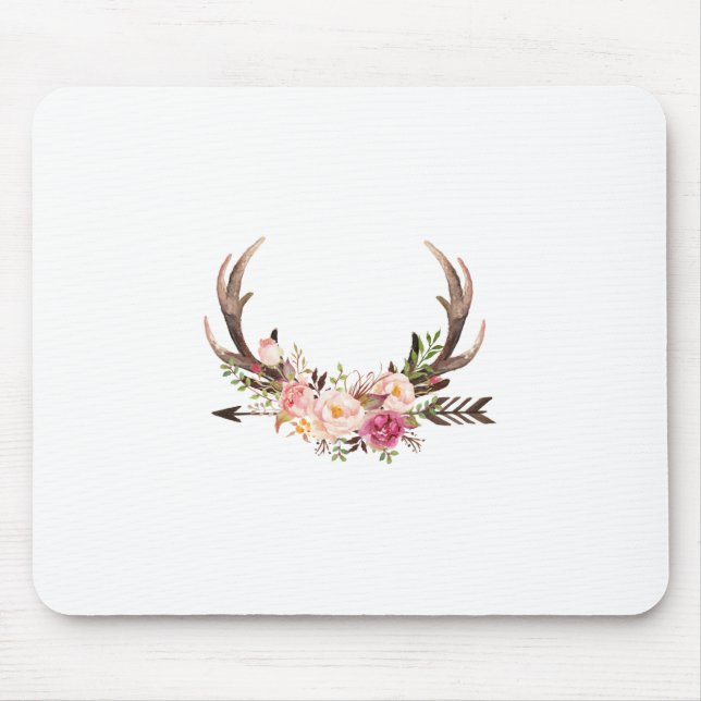 Mousepad Antlers florais (Frente)