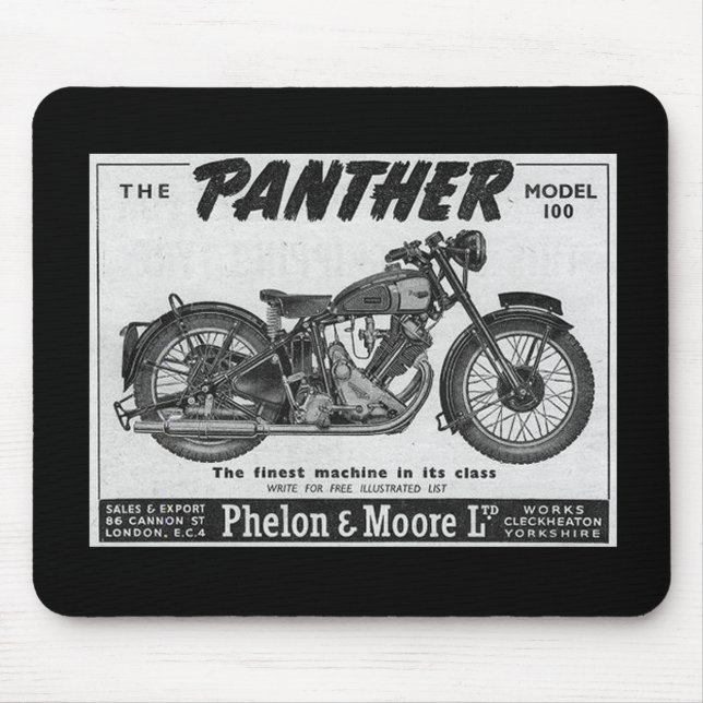 Mousepad anúncio da motocicleta da pantera (Frente)