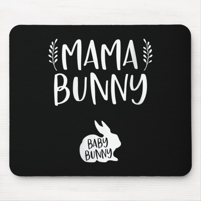 Mousepad Anúncio de gravidez na páscoa Mama Bunny Ba (Frente)