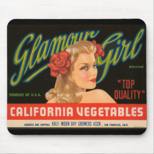 Mousepad Anúncio do vintage dos vegetais de Califórnia da