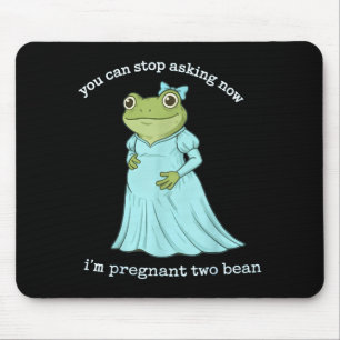 Mousepad Anúncio engraçado de gravidez de sapo medieval Grá