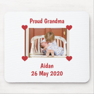 Mousepad Anúncio recém-nascido Amor Vovó Bebê Foto