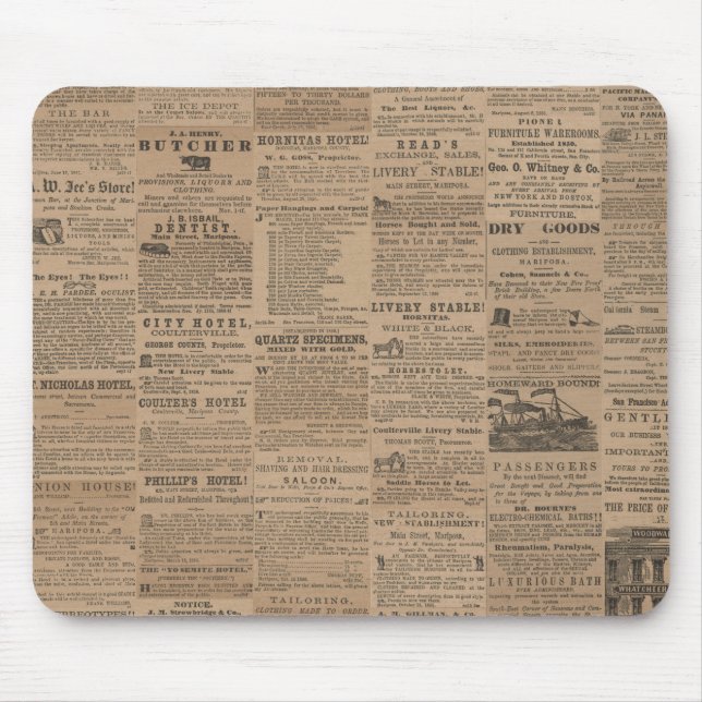 Mousepad Anúncios do Passado, NY 1856   (Frente)