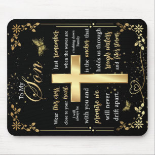 Mousepad Ao Meu Filho Presente, Borboleta Lover, Letra Flor