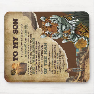 Mousepad Ao Meu Filho Presente, Tiger Amantes, Carta Ao Fil