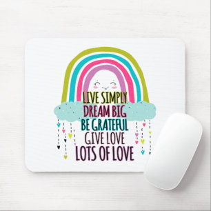 Mousepad Ao Vivo Sonhe Grande Seja Grata Dê Amor