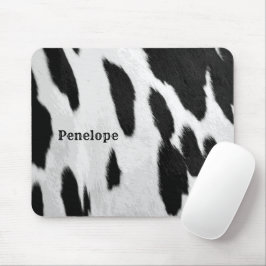 Mousepad Aparência de Ovino Negro e Branco Holstein com Nom