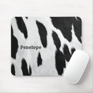Mousepad Aparência de Ovino Negro e Branco Holstein com Nom