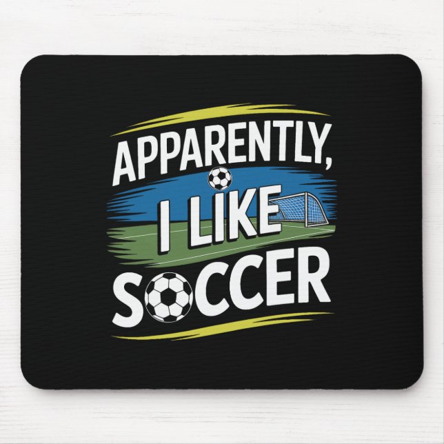 Mousepad Aparentemente eu gosto de futebol para crianças de (Frente)
