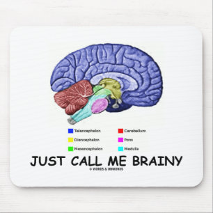 Mousepad Apenas chame-me Brainy (a atitude anatômica do