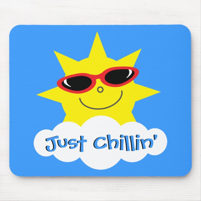 Mousepad Apenas Chillin Sun com óculos de sol (Frente)