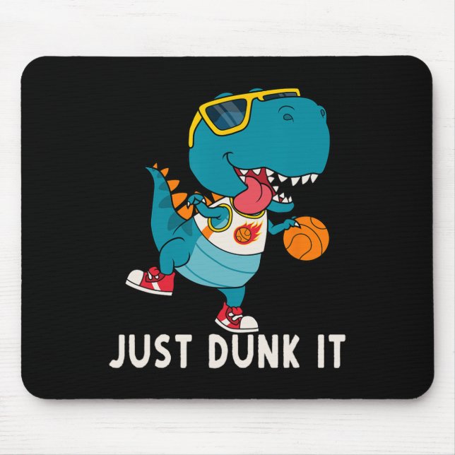 Mousepad Apenas Dobra Diversão Dinossauro Liga De Basquete  (Frente)