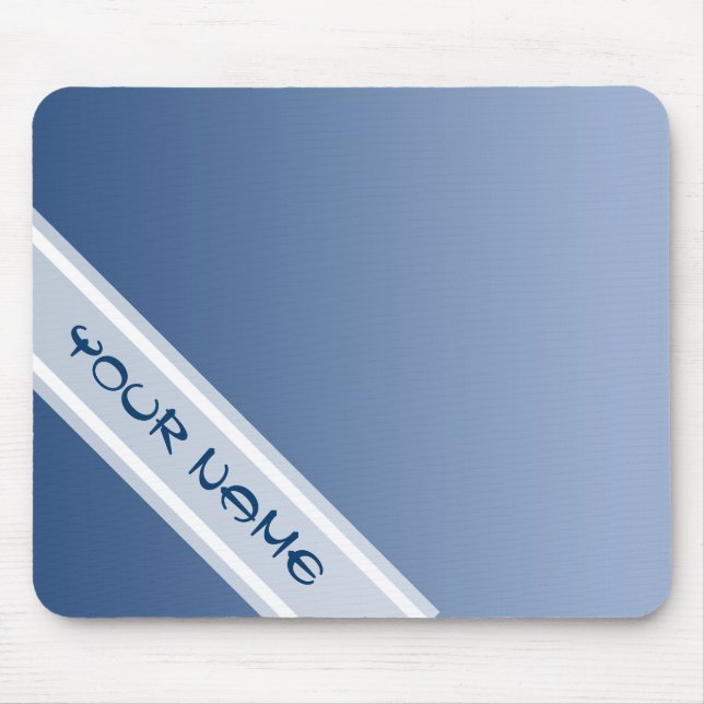 Mousepad APENAS gradações de COR - azul + seu nome (Frente)