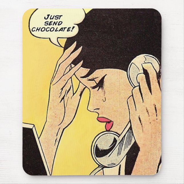 Mousepad Apenas mande a arte em quadrinhos de Chocolate Vin (Frente)