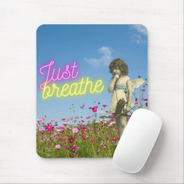 Mousepad Apenas Respire a Vintage Angel Altered Art