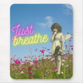 Mousepad Apenas Respire a Vintage Angel Altered Art