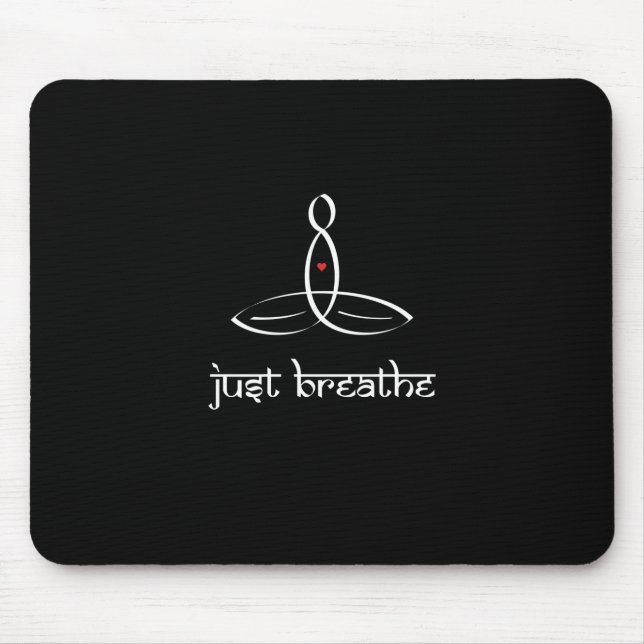 Mousepad Apenas Respire - Estilo Sânscrito Branco (Frente)
