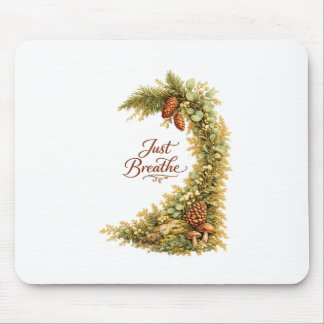 Mousepad Apenas Respire Floresta Aquarela Tapete de Rato