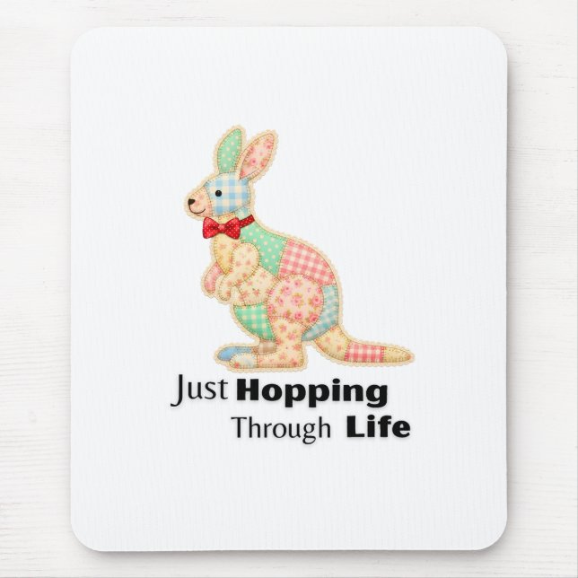 Mousepad Apenas Saltando pela Vida Desenho de Canguru (Frente)
