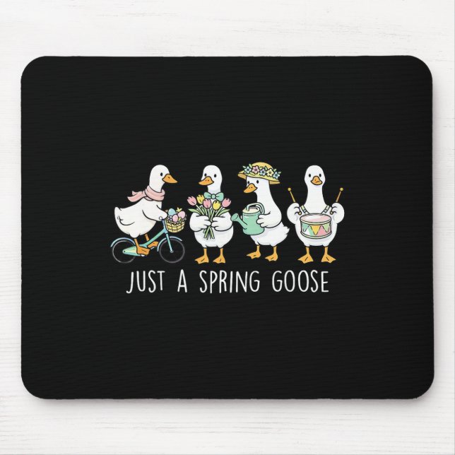 Mousepad Apenas Um Ganso de Primavera Floral Ganso Bobo Fel (Frente)