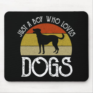 Mousepad Apenas um garoto que ama cachorros
