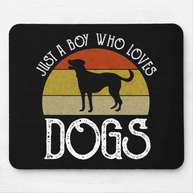 Mousepad Apenas um garoto que ama cachorros (Frente)