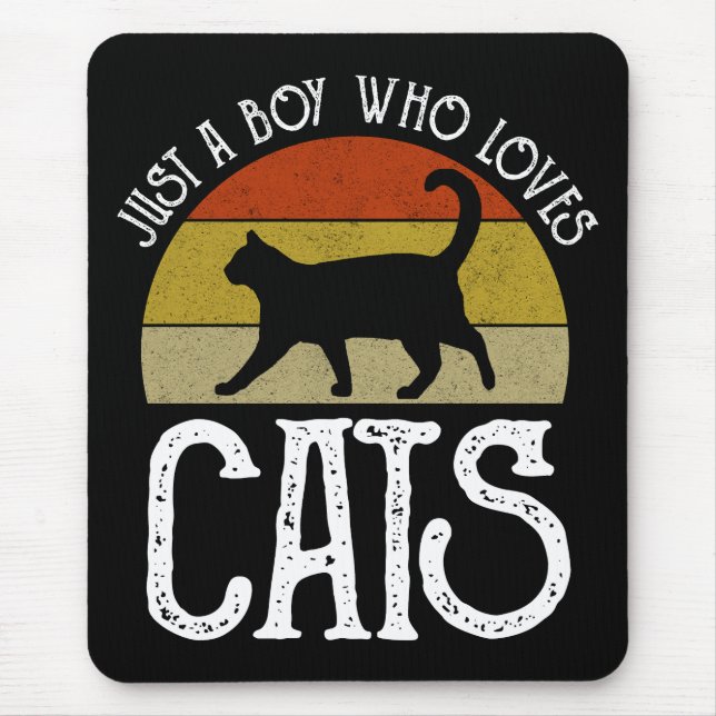 Mousepad Apenas um garoto que ama gatos (Frente)