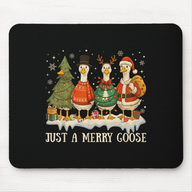 Mousepad Apenas Um Goose Feliz Engraçado Goosemas Felizes B (Frente)