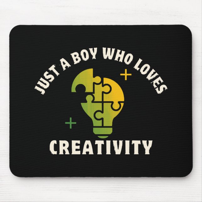 Mousepad apenas um menino que ama criatividade (Frente)