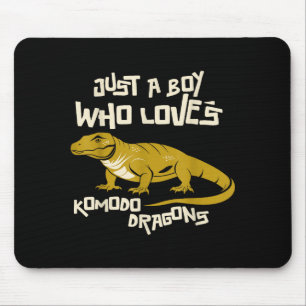 Mousepad Apenas um menino que ama dragões de Komodo réptil