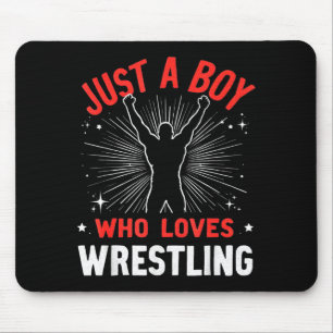 Mousepad Apenas um menino que ama wrestling, menino lutador