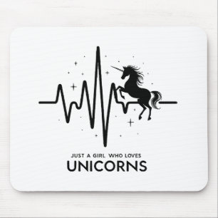 Mousepad Apenas Uma Garota Amor por Unicórnios Batimento Ca