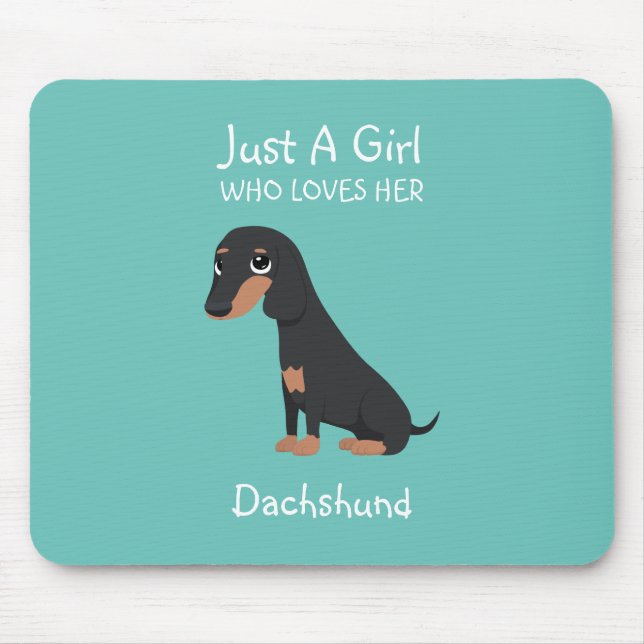 Mousepad Apenas uma garota que a ama Dachshund (Frente)