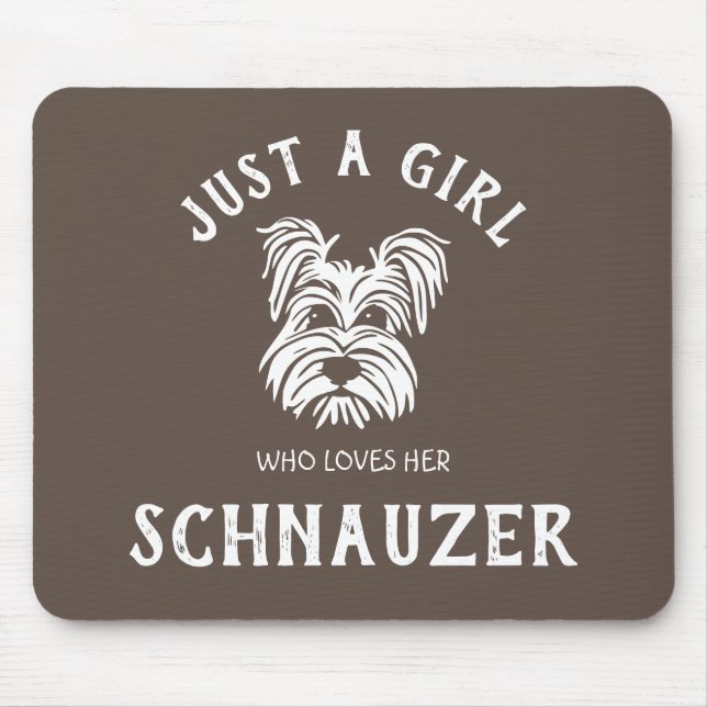 Mousepad Apenas uma garota que a ama Schnauzer (Frente)