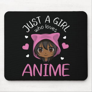 Mousepad Apenas uma garota que ama as animes afro-americana