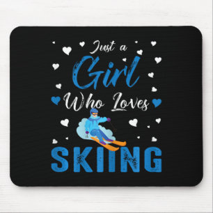 Mousepad Apenas Uma Garota Que Ama Esqui Acessório Divertid