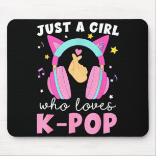 Mousepad Apenas Uma Garota Que Ama K-p Coreano Ouvindo Kp A