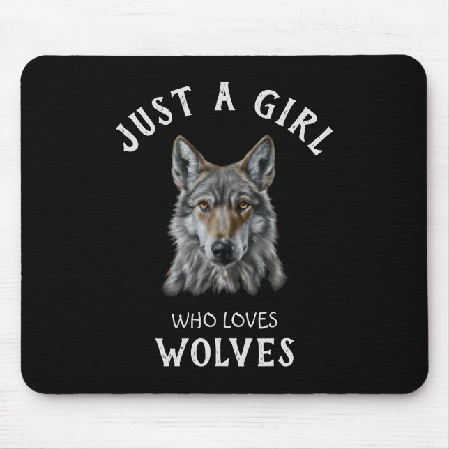Mousepad Apenas uma garota que ama lobos (Frente)