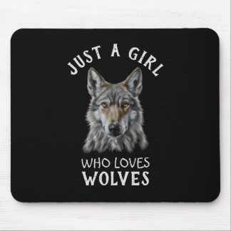 Mousepad Apenas uma garota que ama lobos