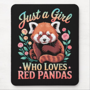 Mousepad Apenas Uma Garota Que Ama Pandas Vermelhos
