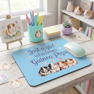 Mousepad Apenas uma Garota que Ama Porquinhos-da-Índia Po